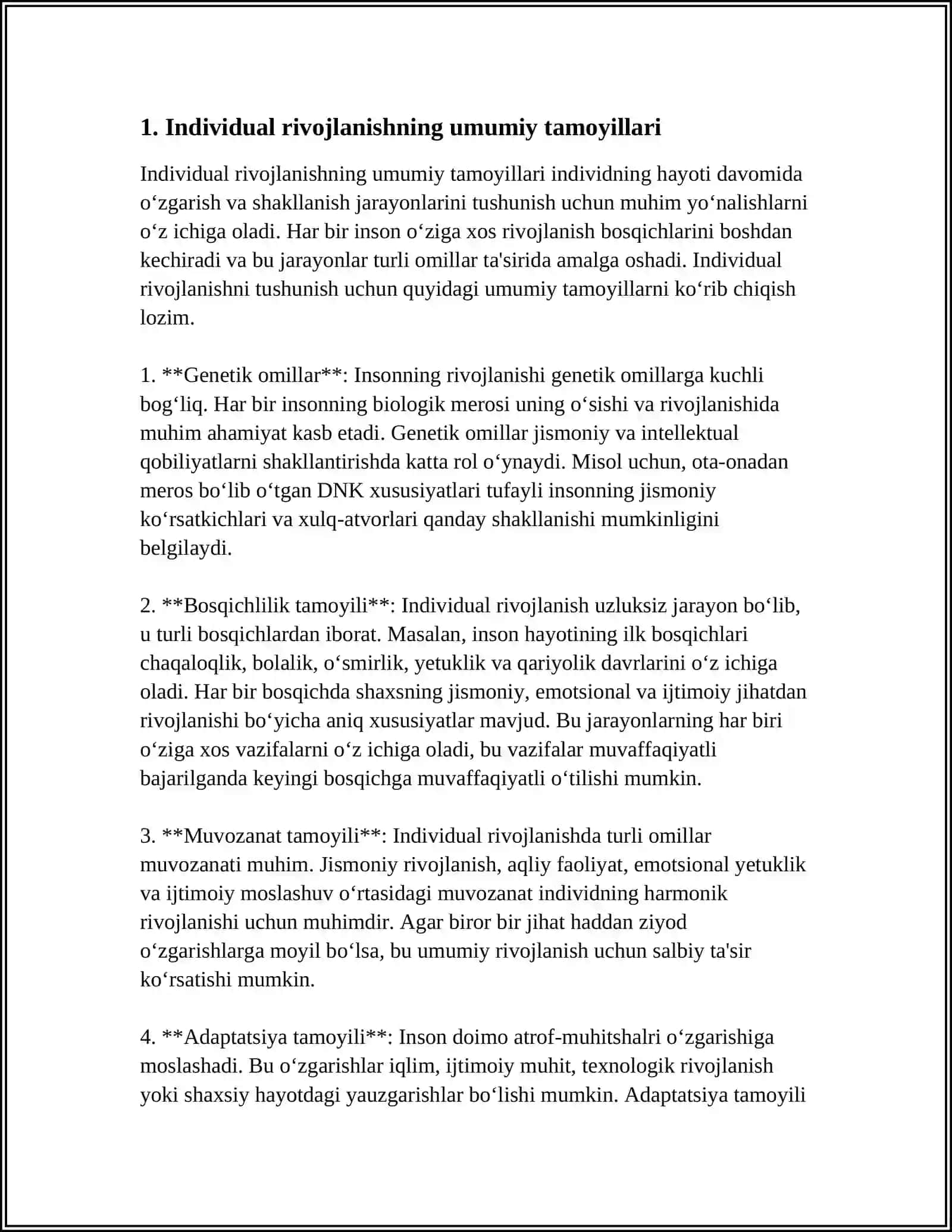 INDIVIDUAL RIVOJLANISH UMUMIY QONUNIYATLARI 3