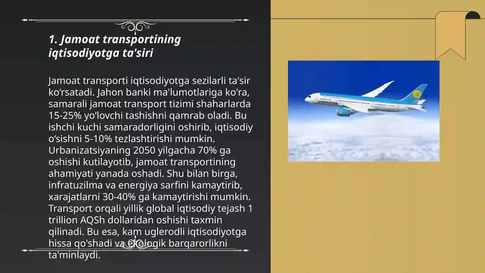 Jamoat transporti rivojlanishining iqtisodiyotga ta’siri 3