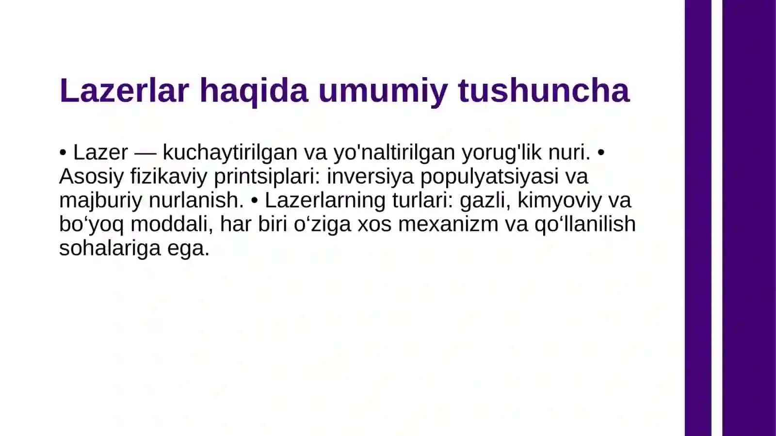Gazlilazerlar,kimyoviyvaboyoqmoddalilazerlar 3