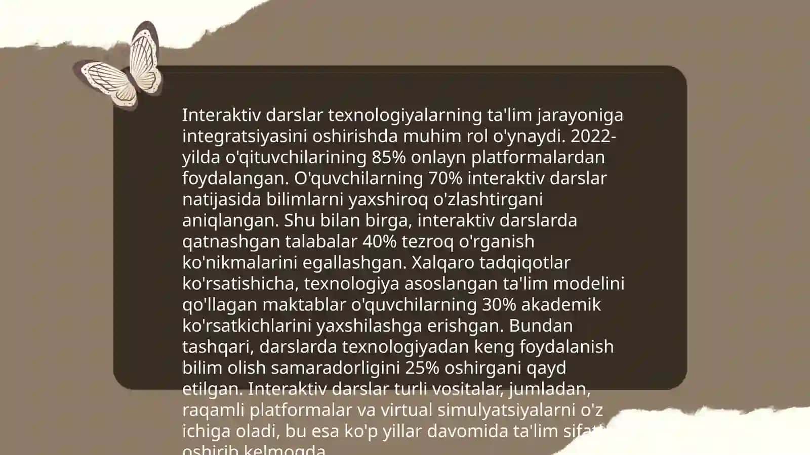 Interaktiv darslar texnologiyalarning ta'lim jarayoniga integratsiyasini oshirish 3