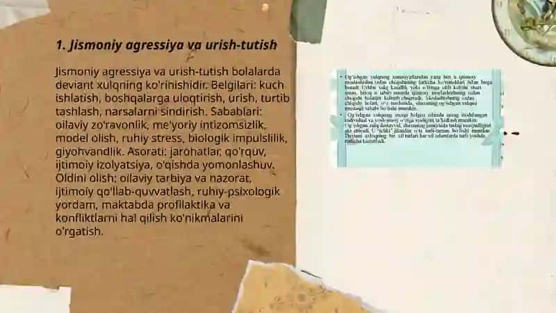 Bolalarda deviant xulqni namoyon bõlish shakllari 3