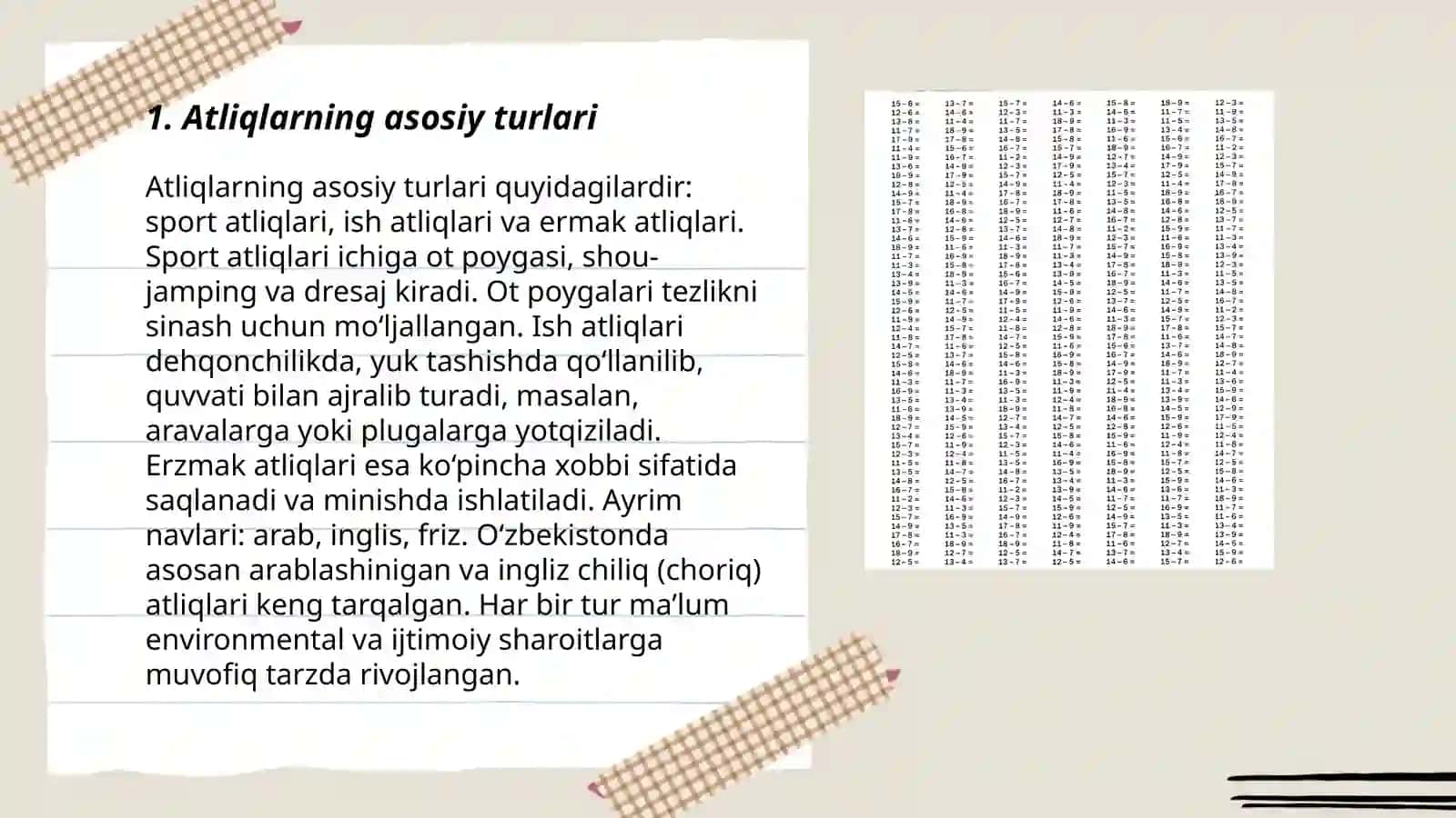 Atliqlarning asosiy turlari 3