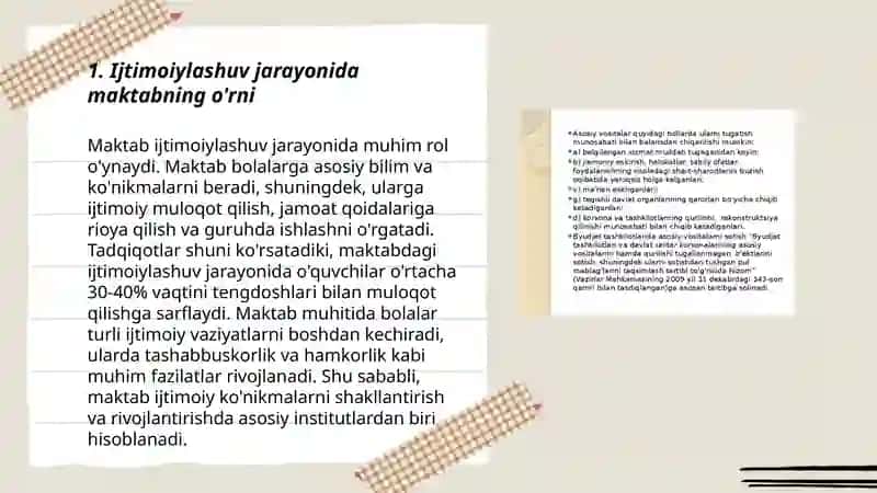 Ijtimoiylashuvda jamiyatdagi tashkilotlarning o'rni 3