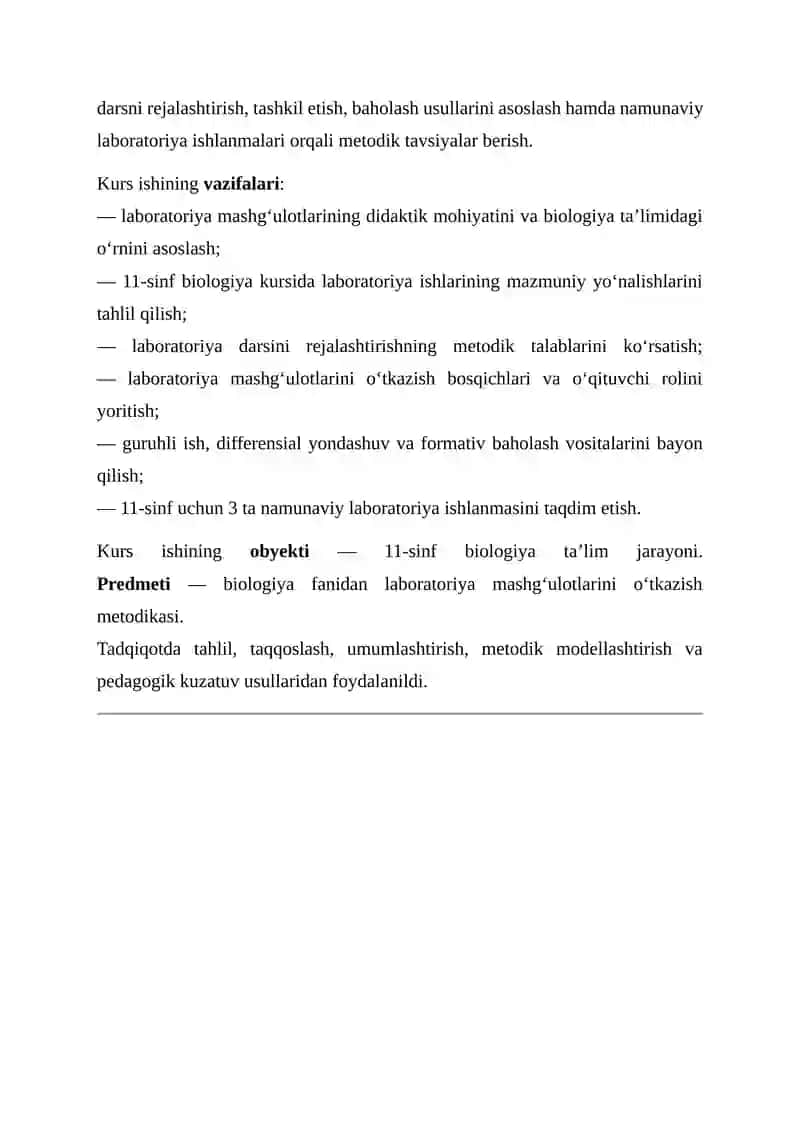 Biologiyadan laboratoriya mashg‘ulotlarini o‘tkazish metodikasi (11-sinf darsligi misolida) 3