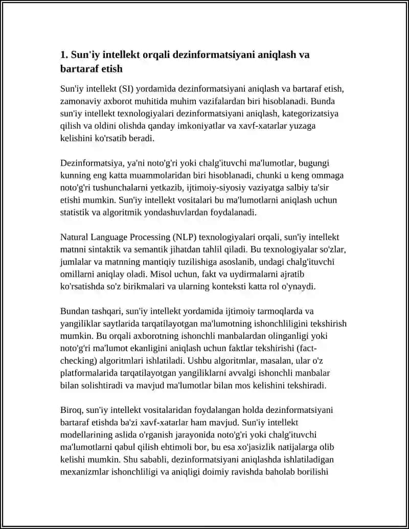 SUN'IY INTELLEKT VA MEDIASAVODXONLIK: IMKONIYATLAR HAMDA XAVF-XATARLAR 3
