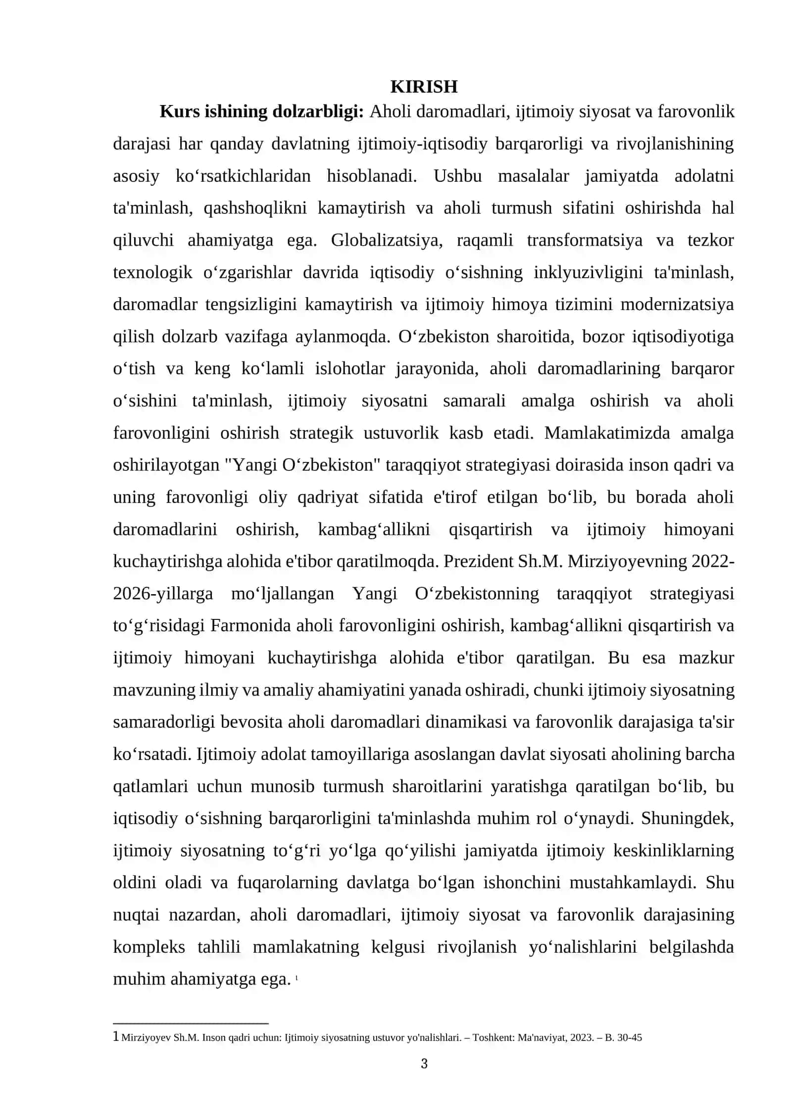 AHOLI DAROMADLARI, IJTIMOIY SIYOSAT VA FAROVONLIK DARAJASINING TAHLILI 3