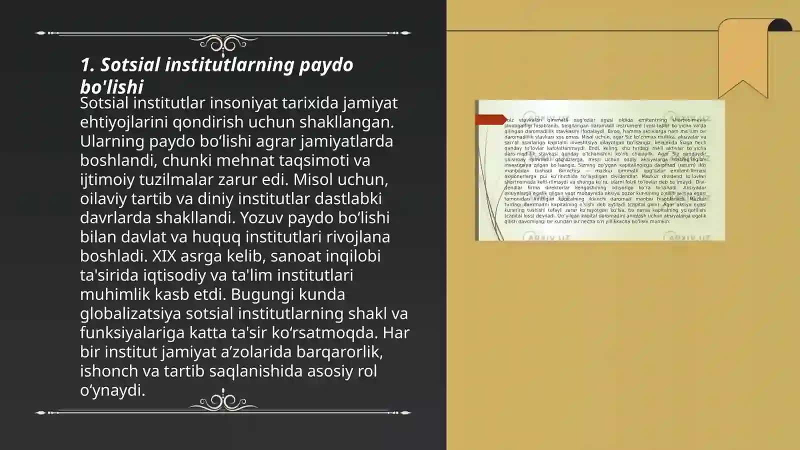 Sotsial institutlar mavzusida va oxirida mavzuga doir 15 ta test tuzish 3