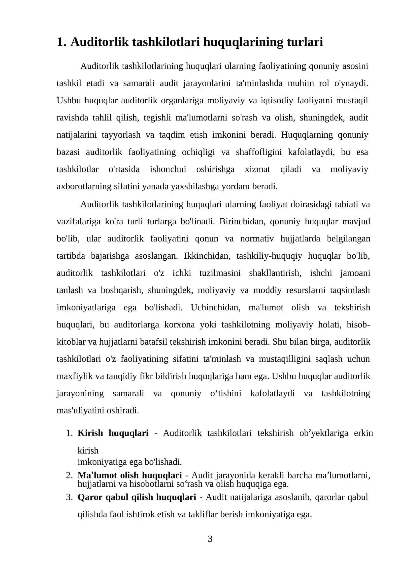 Moliyaviy auditorlik tashkilotlarining huquq - majburiyatlariga oid tadqiqot 3