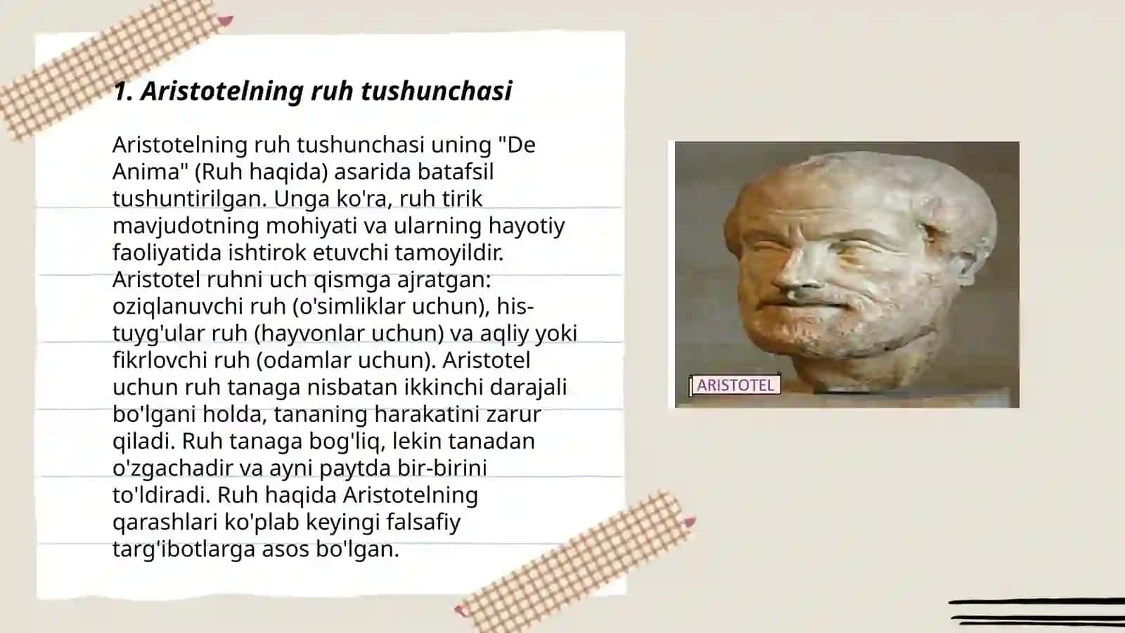 Aristotelning psixologiya faniga doir qarashlari 3