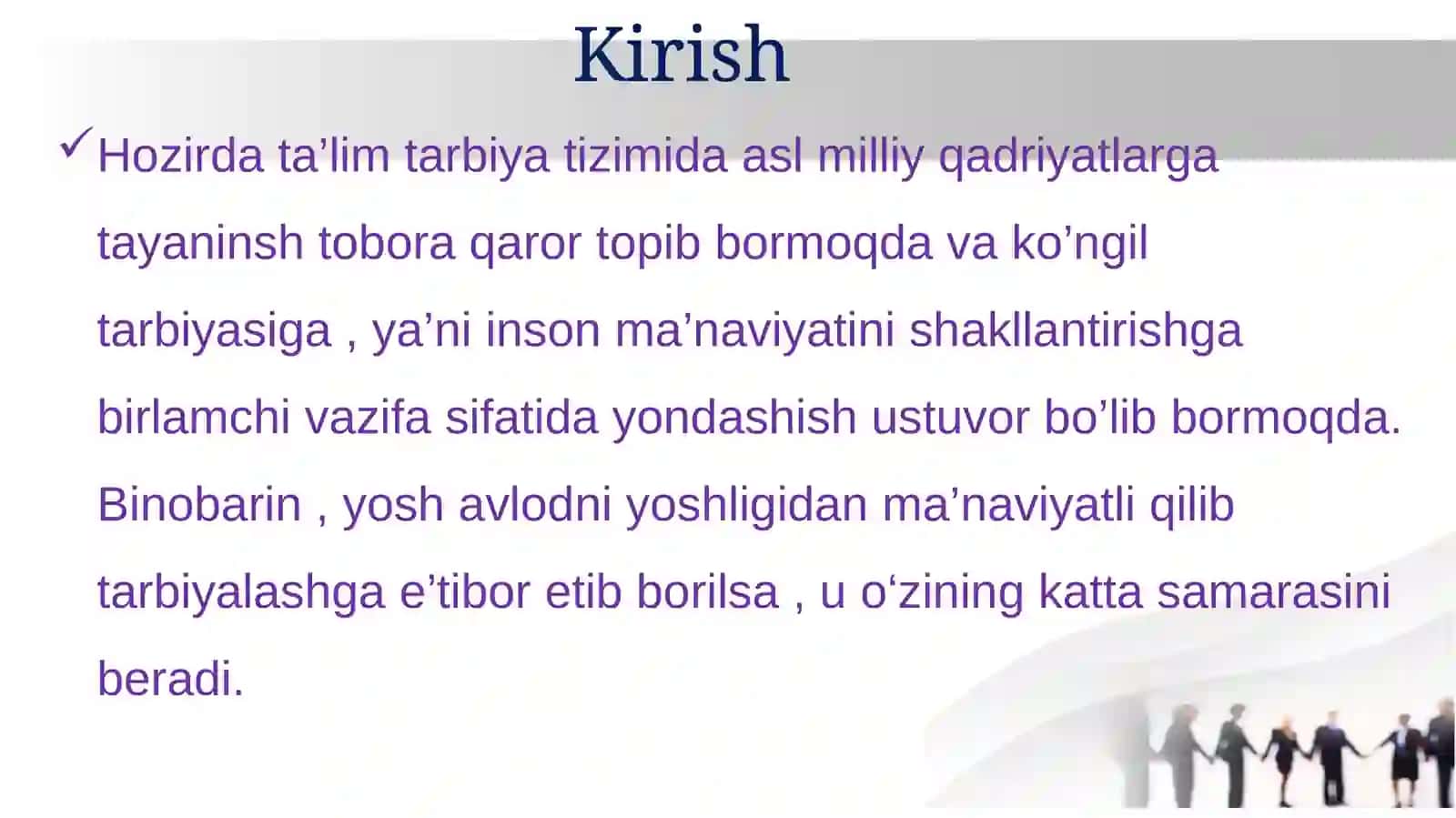 "Savod o‘rgatish tajribalarini tadbiq etish.” 3