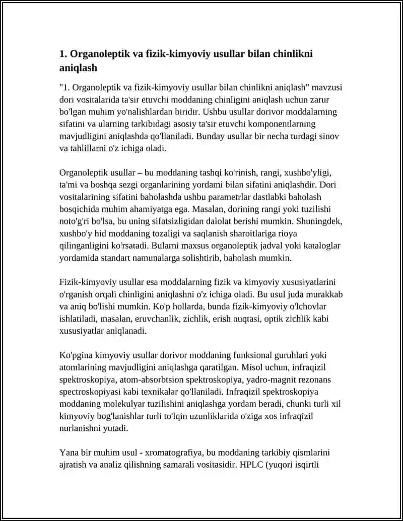 DORI VOSITALARIDA TA'SIR ETUVCHI MODDANING CHINLIGINI ANIQLASH USULLARI 3