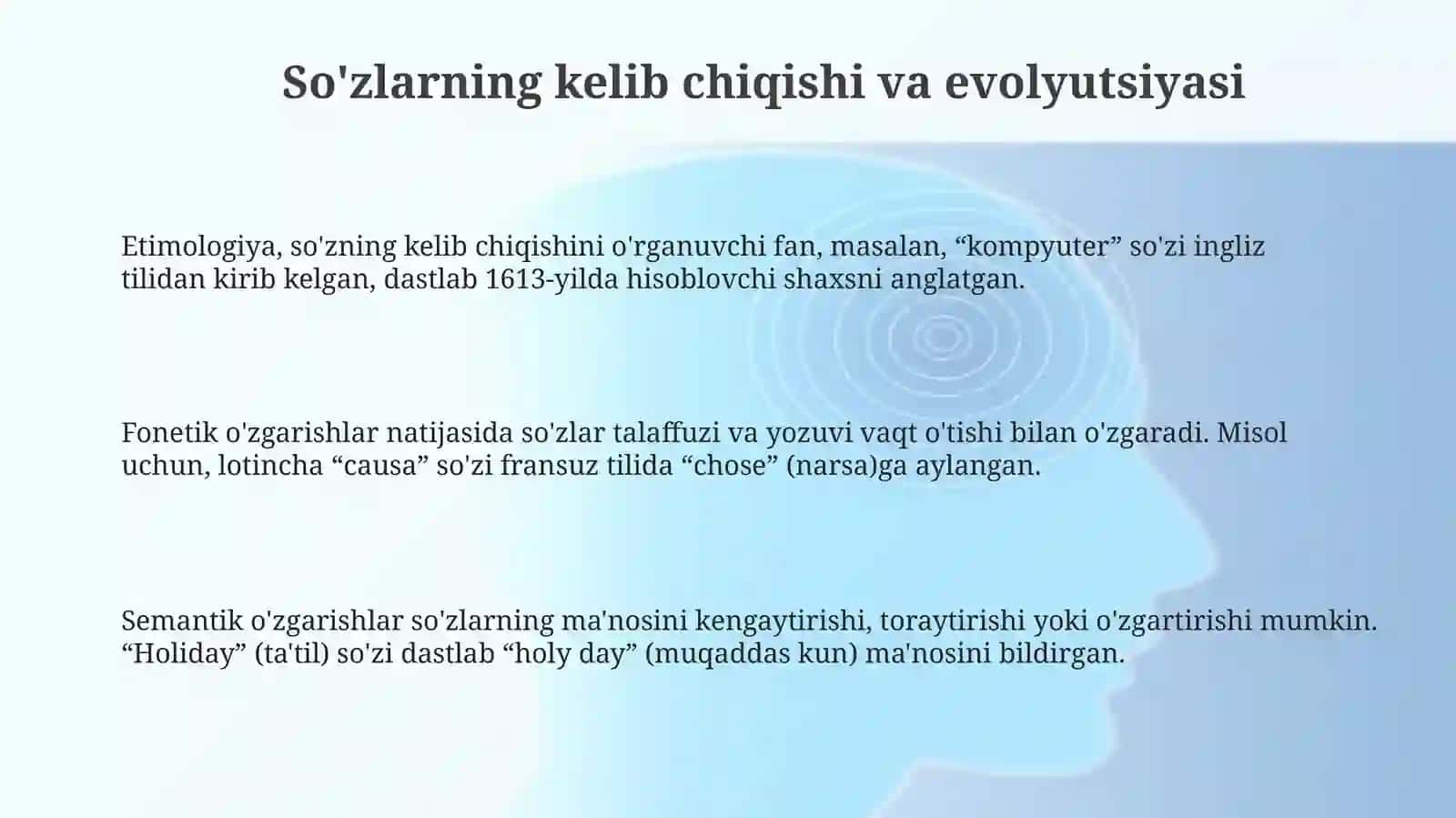 Lug'at tarkibidagi so'zlarning kelib chiqishi,ijtimoiy guruhlar tomonidan qoʻllanishi tavsiflanishi 3