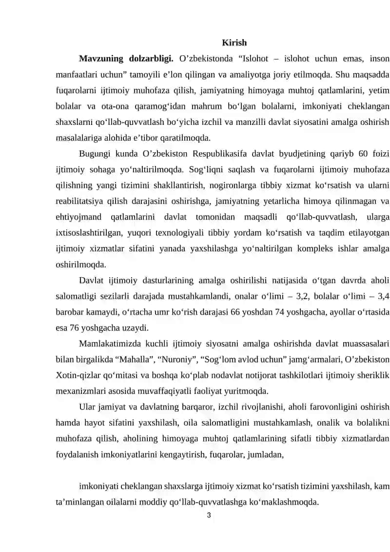 Aholini ijtimoiy himoya qilish xarajatlarini davlat byudjetidan moliyalashtirish masalalari 3
