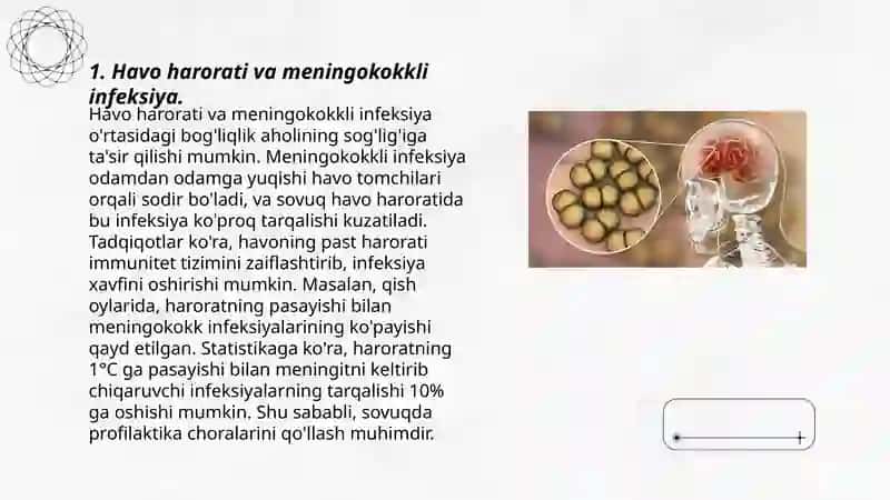 Meningakokkli infekstiyaning rivojlanishiga meteroologik omillarning ta'siri 3