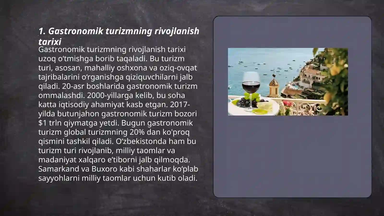 Gastronomik turizmning rivojlanishi 3