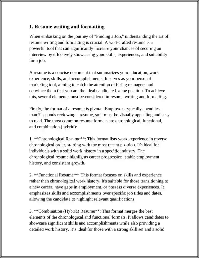 Resume Writing and Formatting Guide 3