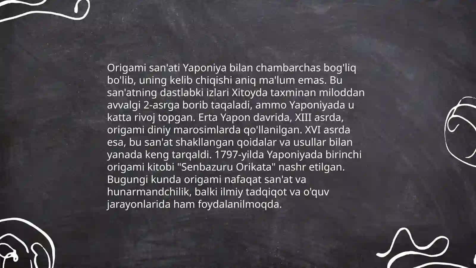 Origami san'atning rivojlanish tarixi 3