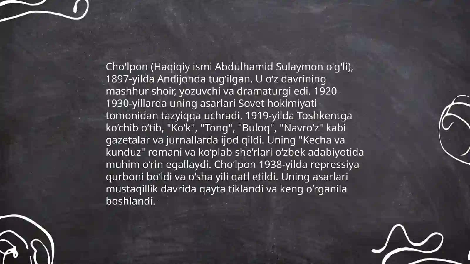 Cho'lpon hayoti va ichodi 3