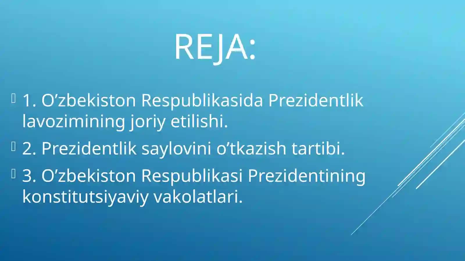 O’ZBEKISTON RESPUBLIKASIDA PREZIDENTLIK LAVOZIMI TA’SIS ETILISHI 3