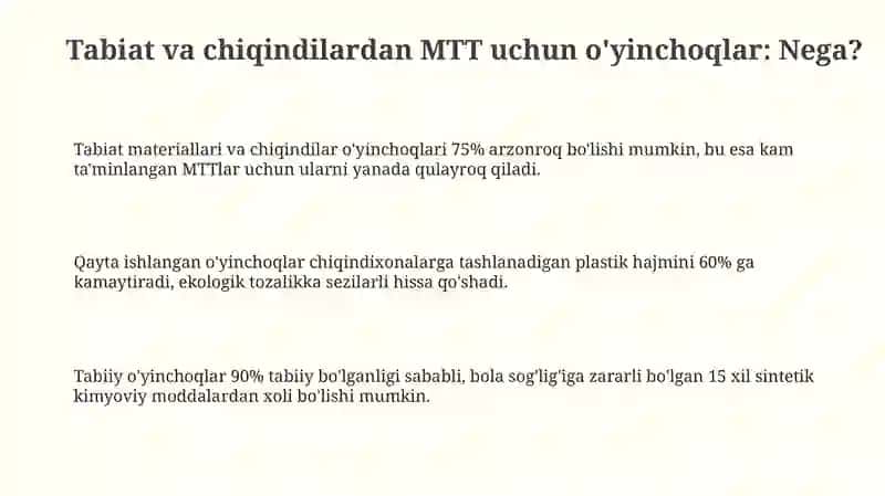 MTTda tabiiy va tashlandiq materiallardan turning oʻyinchoqlar yasash 3