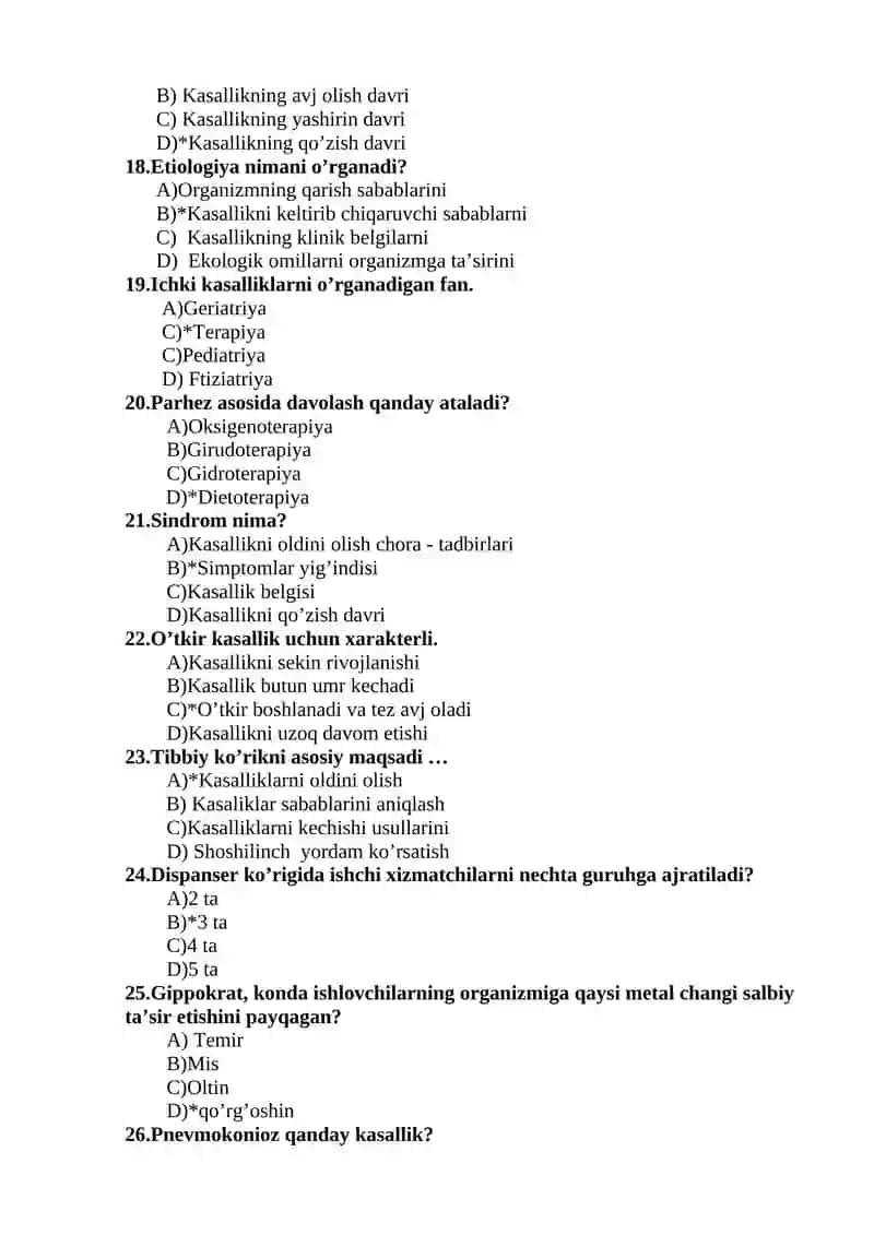 STOMATOLOGIYA TEST SAVOLLARI 3