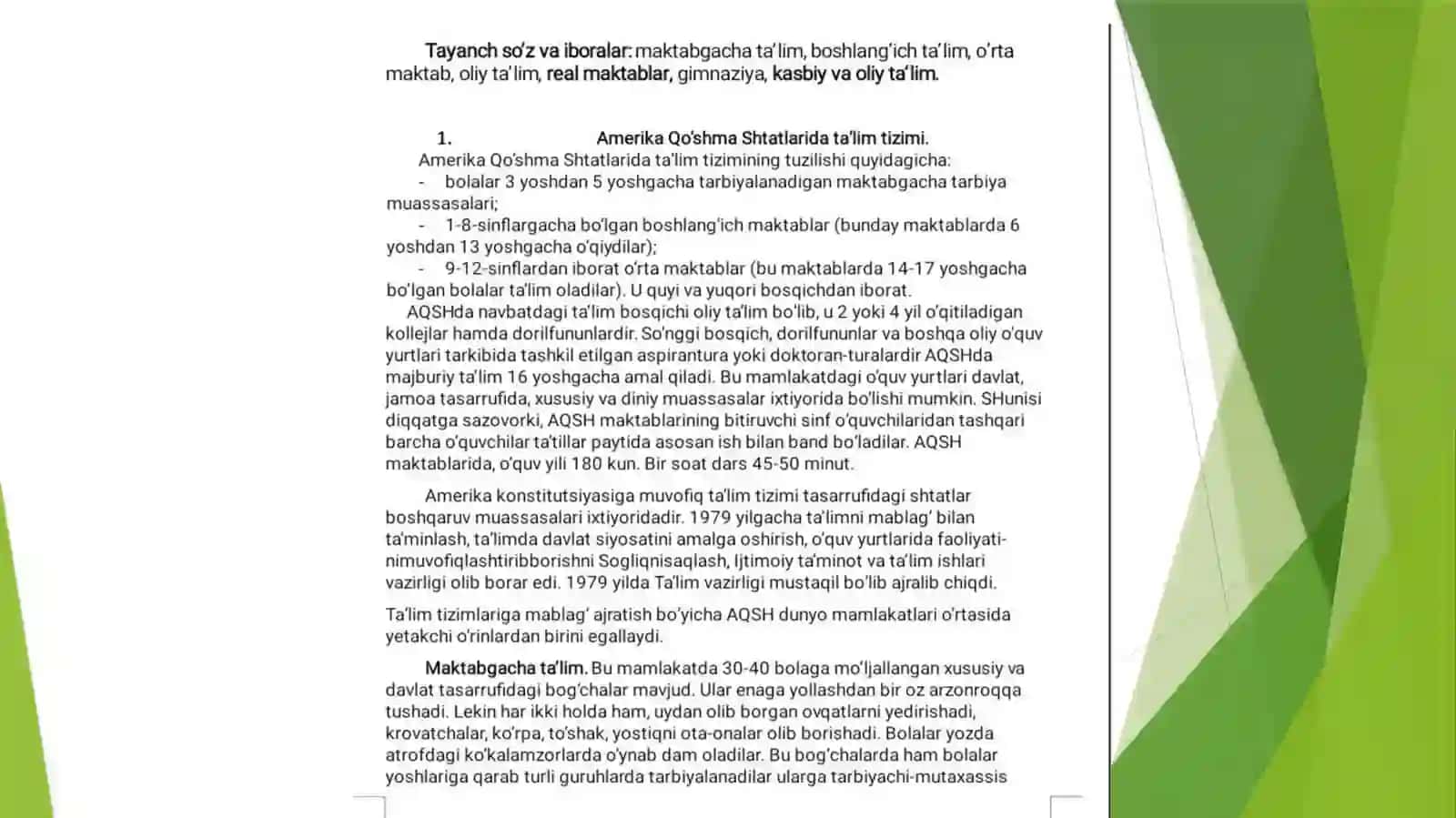 UMUMIY PEDOGOGIKA FANIDAN TAYYORLAGAN TAQDIMOTI 3