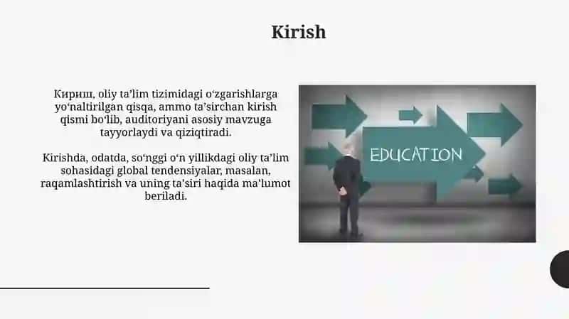 Oliy ta'lim tizimidagi o'zgarishlarning asosiy yo'nalishlari 3