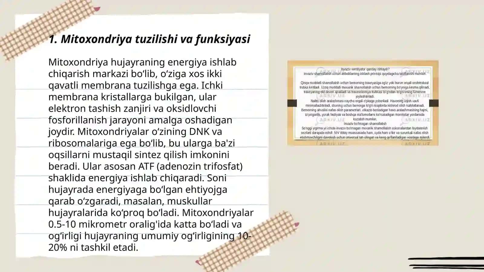 Mitoxondriyada oksidlanishli- fosforlanish jarayoni.Nafas zanjiri 3