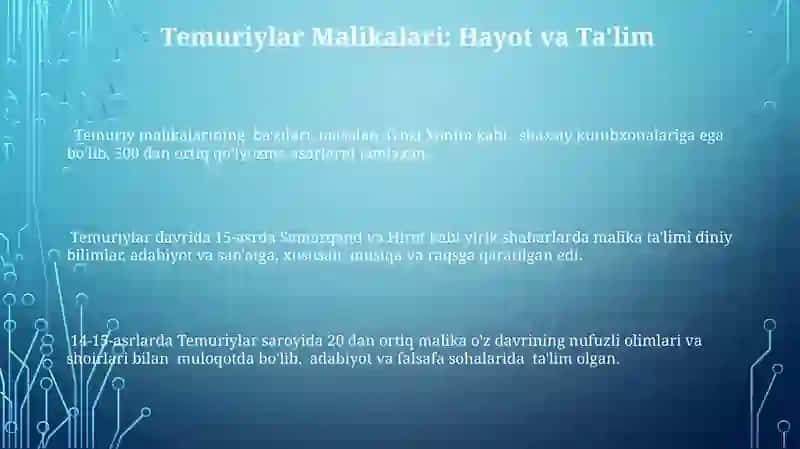 Temuriy malikalari 3