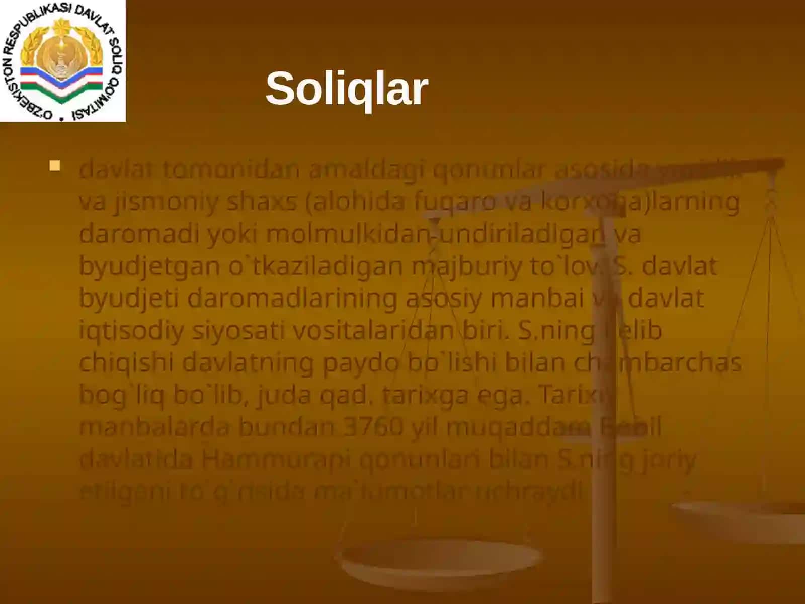 Soliqlar, yig’imlar, bojlar va boshqa soliqsiz to’lovlarning o’xshash va farqli jihatlari 3