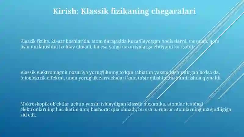 Klassik fizikaning asosiy qiyinchiliklari 3