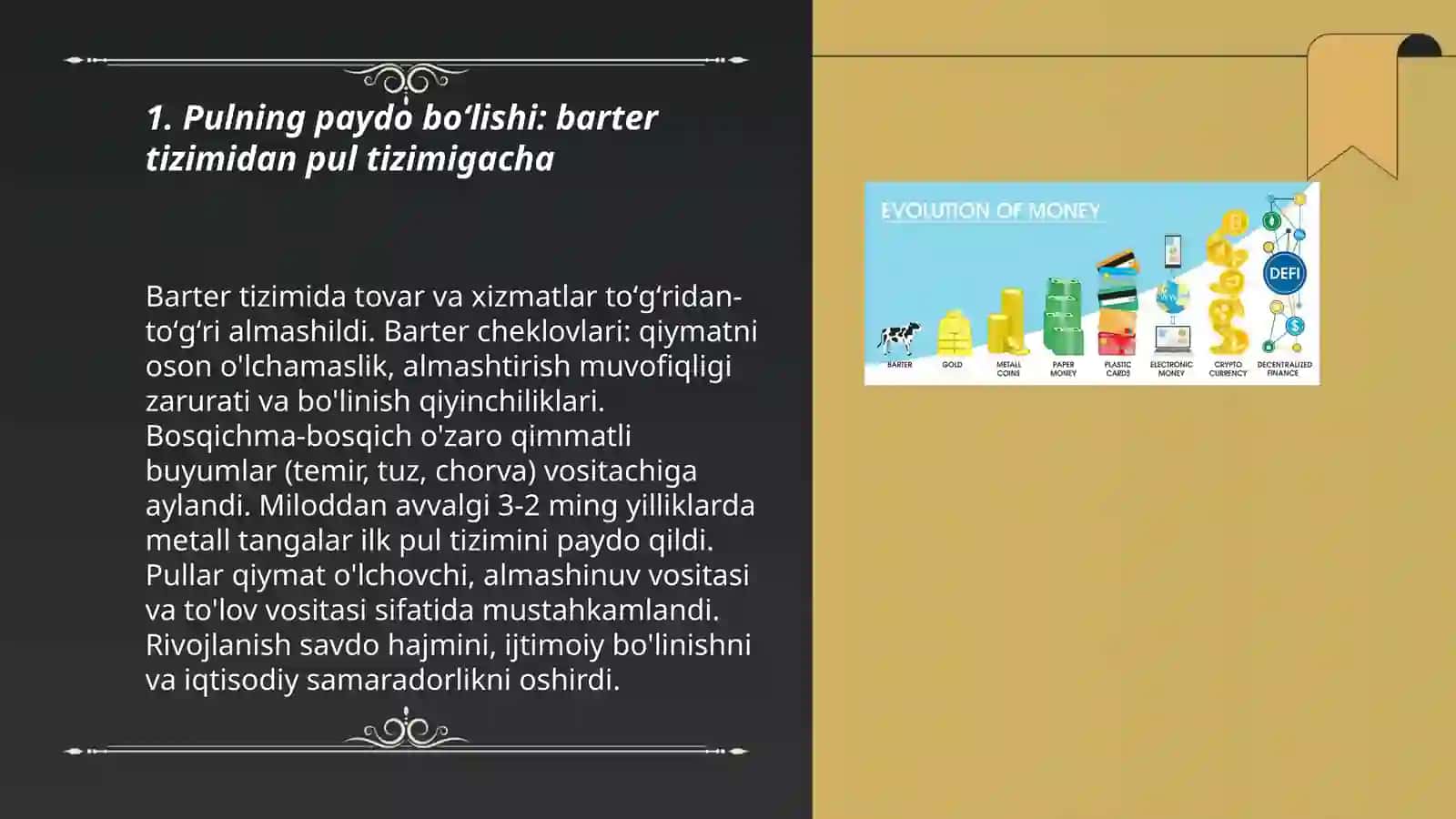 Pulning paydo boʻlishi va rivojlanishi 3