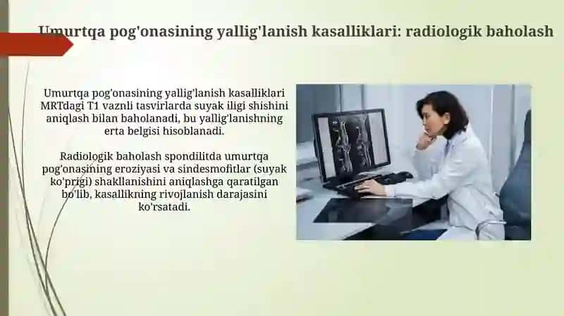 Umurtqa yalligʻlanish va degenerativ- distrofik kasalliklari ( radiologiya faniga oid) 3
