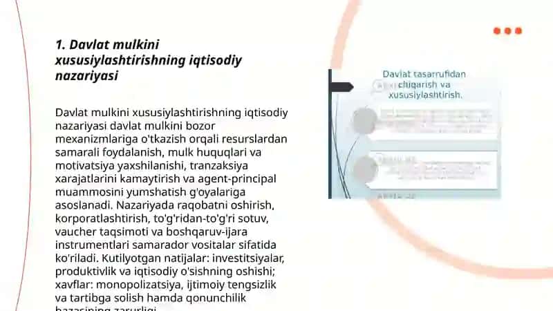 Davlat mulkini xususiylashtirish va boshqarish-iqtisodiyotni tartibga solish vositasi 3