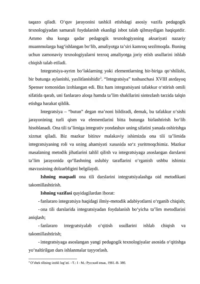 ONA TILIDAN INTEGRATSIYALASHGAN DARSLARNI TASHKIL QILISH METODIKASI 3