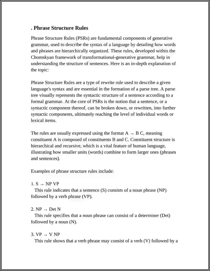 Phrase Structure Rules 3