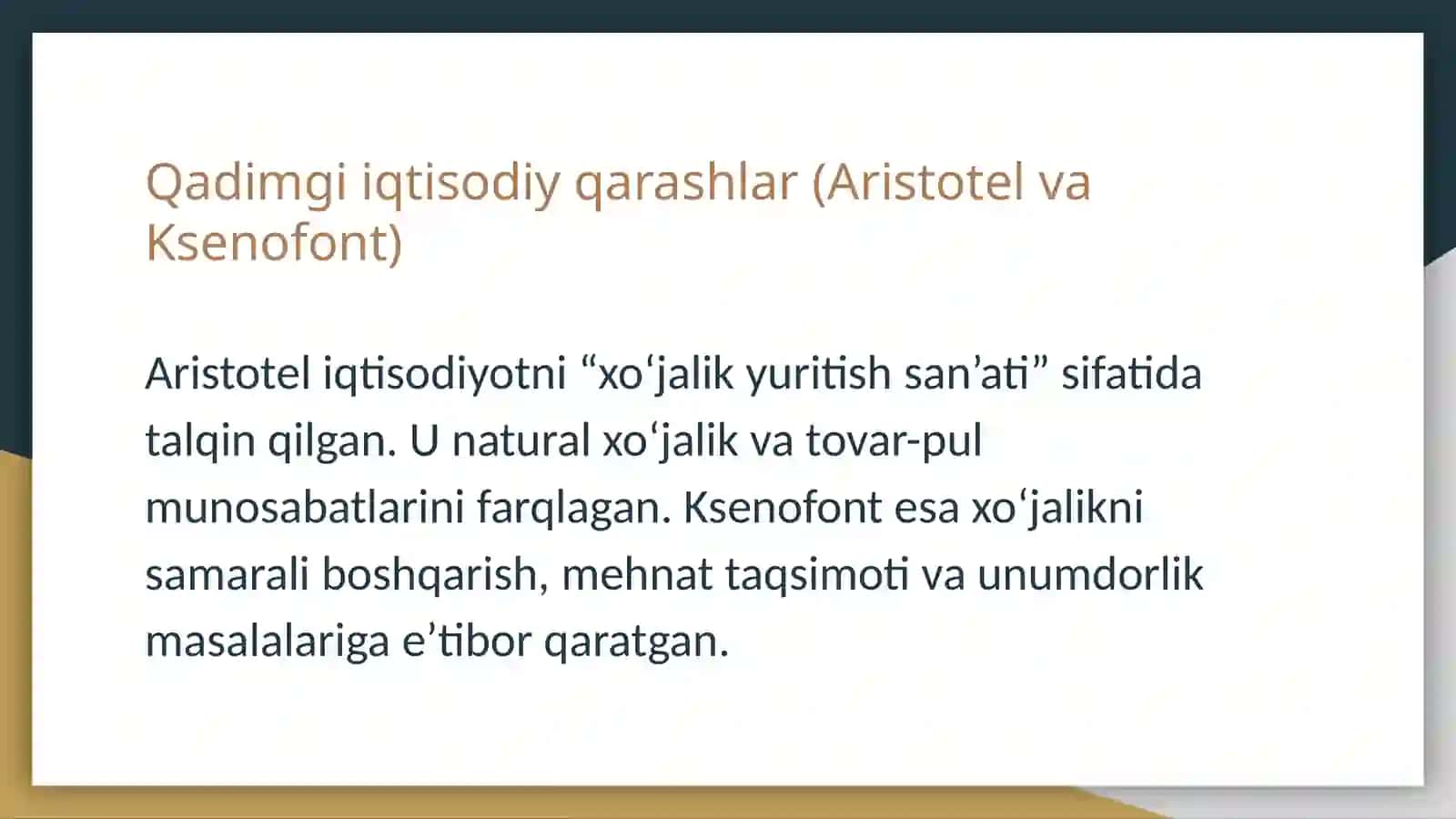 Buyuk iqtisodchi olimlar taʼlimot va tadqiqotlarini oʻrganish 3