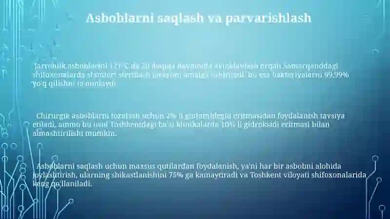 Jarrohlik Asboblarining Sterillash va Tozalash 3