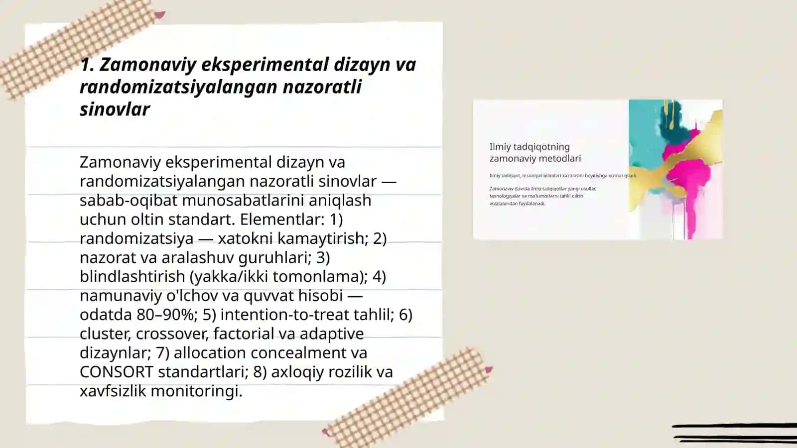 Tadqiqotning zamonaviy usullari 3