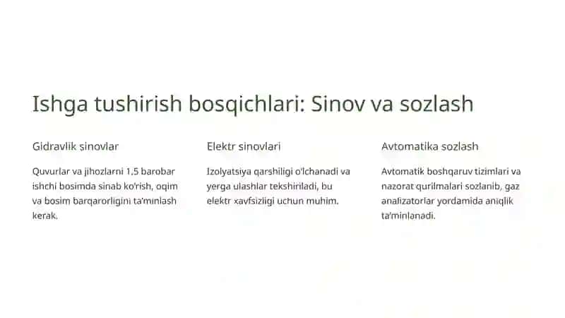 Gaz konlari jihozlari va quvurlarini ishga tushirish 3