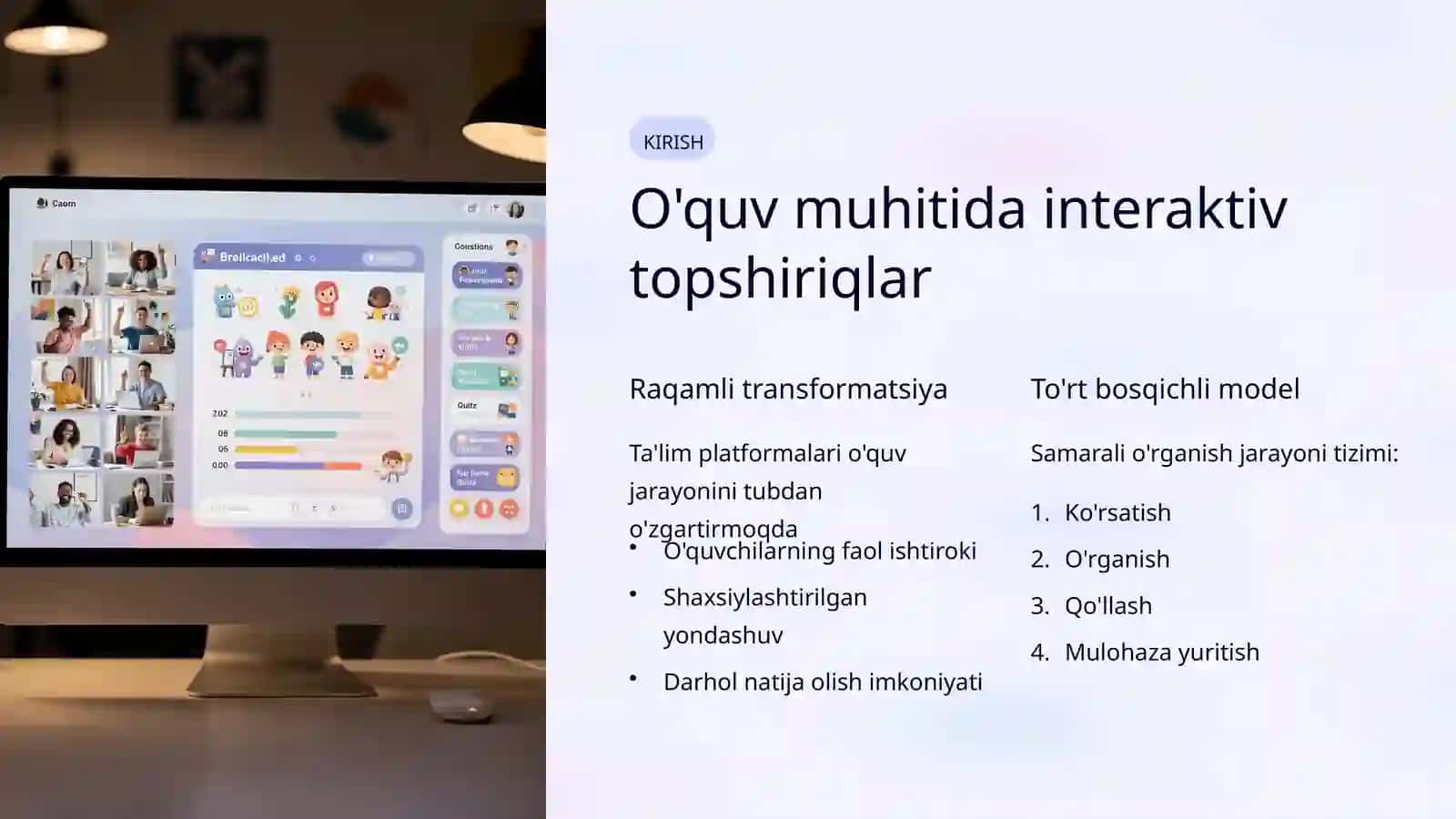 "Raqamli dunyoda o'rganish" Interaktiv topshiriqlarning tahlili 3