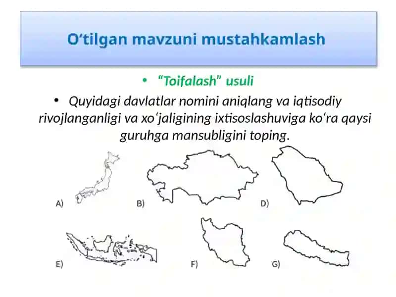 “Toifalash”usuli 3