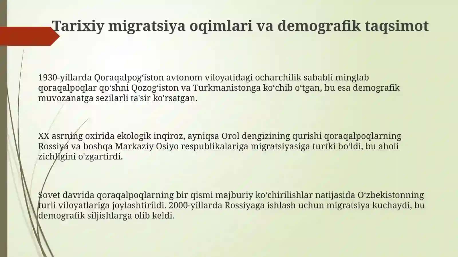 Qoraqalpogʻiston tarixiy migratsiyasi va demografik taqsimoti 3