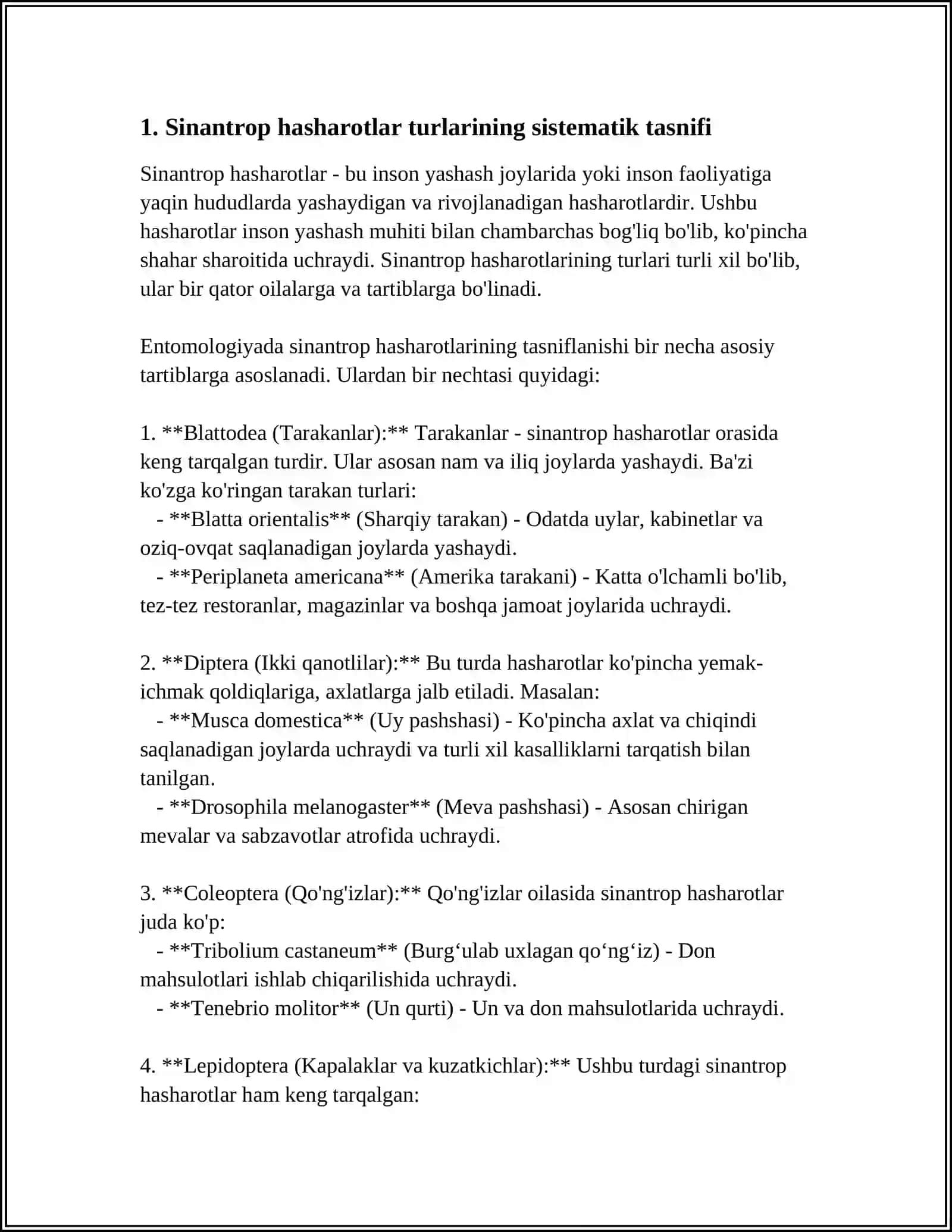 SINANTROP KO'RINISHDAGI HASHAROTLAR,ULARNING EPIDEMBIOLOGIK AHAMIYATI 3