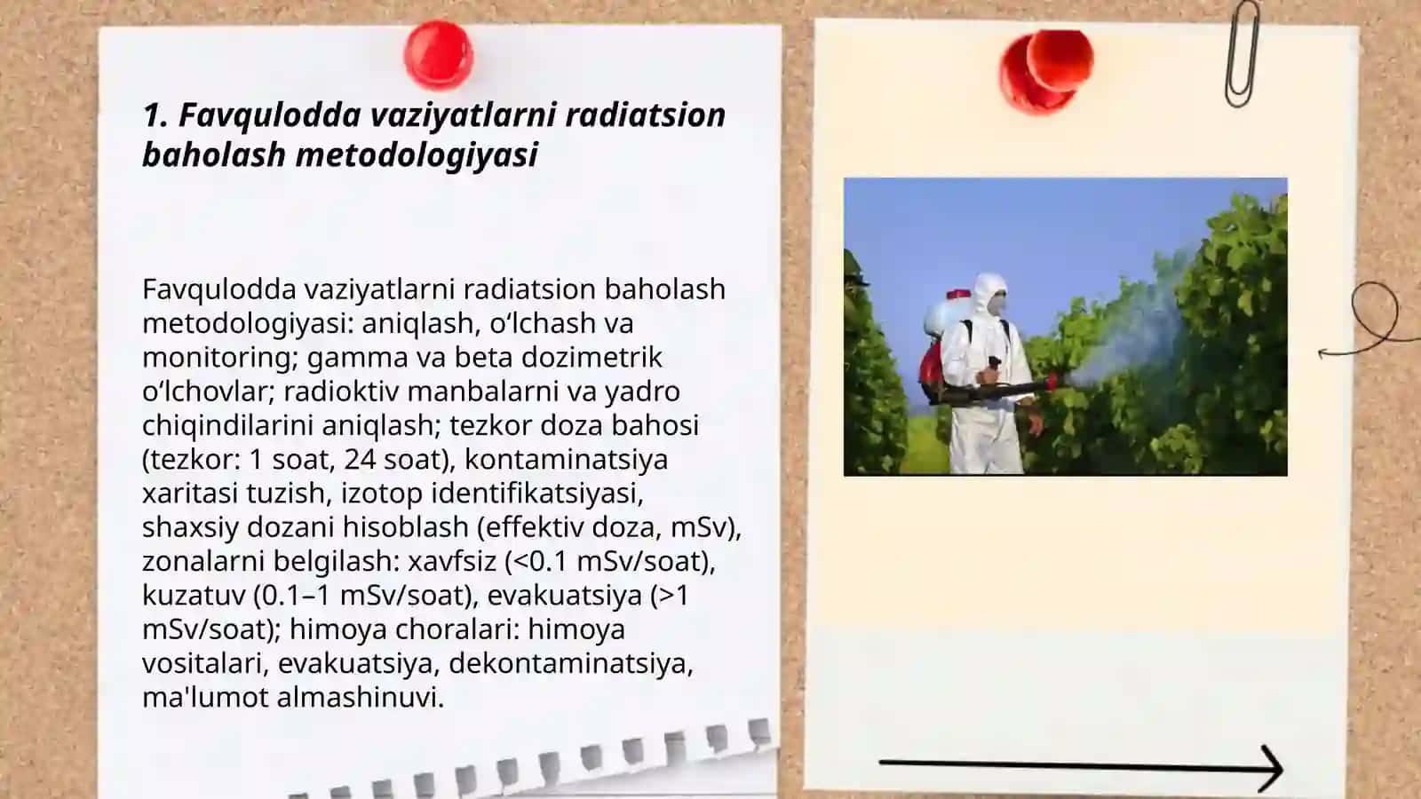 Favqulodda vaziyatni baholash. Radiatsion holat. Radioktiv zararlanish manbalari. Radioktiv zararlanish zonalari tavsifi 3