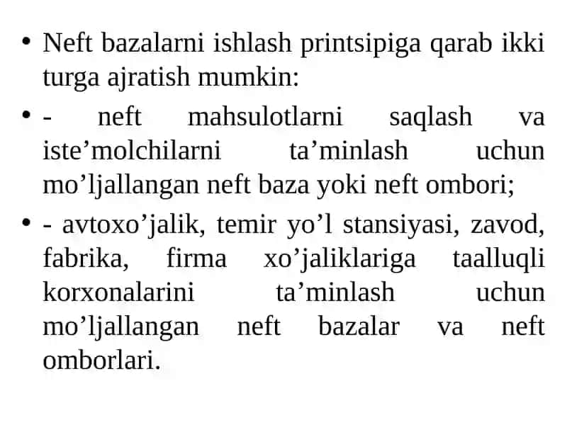 Neft Bazalari va Gaz Ta'minoti Korxonalari 3