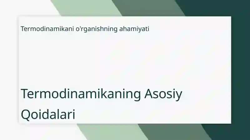 Termodinamika asoslari slayd 3