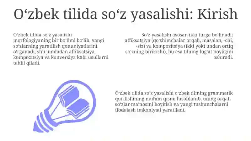 Oʻzbek tilida soʻz yasalishi 3