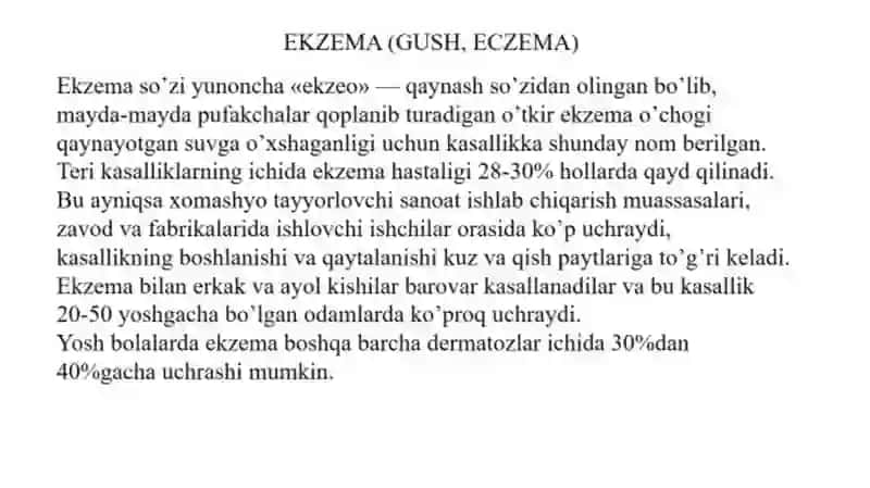 TERINING ALLERGIK KASALLIKLARI:EKZEMA, ATOPIK DERMATIT 3