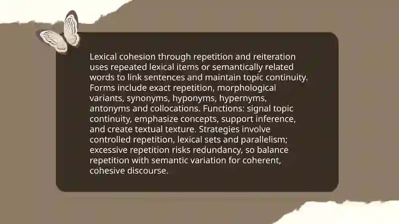 Lexical coherence in the text 3